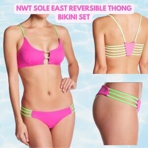NWT Reversible Brazilian Thong Bikini Set